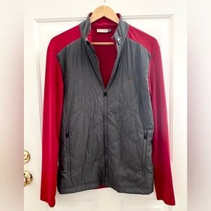Kjus Men’s Golf Retention Jacket in Pewter and Cardinal